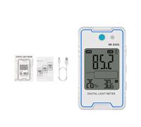 PureBowlic Compteur numérique SK-8102 avec test de scintillement stroboscopique, gamme 0,1-999900 lux, luminomètre rechargeable USB-C pour mesure industrielle et environnementale, blanc