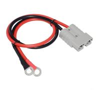 PureBowlic Connecteurs bipolaires 50 A 600 V avec câble en silicone, noyau en cuivre étamé pour batterie de voiture électrique, système solaire puissant, -60 °C à +200 °C, rouge/gris, 30 cm