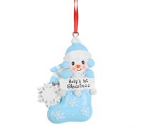 PureBowlic Décoration de Noël en résine rose pour bébé 2025 DIY
