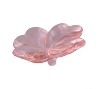 PureBowlic Décoration en verre en forme de feuille vibrante, borosilicate pour décoration de table élégante et de mariage, pièce d'art résistante aux chocs en marron, rose, bleu, vert, 6,5 x 8 x 3 cm