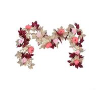PureBowlic Décoration Thanksgiving 175cm Citrouilles Roses | Citrouilles en pour mousse légère, pour feuilles d'érable en tissu, teintes rustiques, style harvest unique(Vine 01)