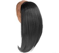 PureBowlic Demi perruque ondulée marron pour femme, postiche synthétique résistante à la chaleur avec clips BB réglables, bandeau naturel pour queues de cheval et chignons, 110 g (E)