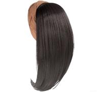 PureBowlic Demi-perruque ondulée marron pour femme, postiche synthétique résistante à la chaleur avec clips BB réglables, bandeau naturel pour queues de cheval et chignons, 110 g (F)