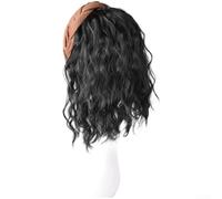 PureBowlic Demi-perruque ondulée marron pour femme, postiche synthétique résistante à la chaleur avec clips BB réglables, bandeau naturel pour queues de cheval et chignons, 110 g (I)