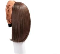 PureBowlic Demi perruque ondulée marron pour femme, postiche synthétique résistante à la chaleur avec clips BB réglables, bandeau naturel pour queues de cheval et chignons, 110 g (D)