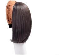 PureBowlic Demi-perruque ondulée marron pour femme, postiche synthétique résistante à la chaleur avec clips BB réglables, bandeau naturel pour queues de cheval et chignons, 110 g (B)
