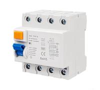 PureBowlic Disjoncteur à 4 pôles de type B RCD 40 A 30 MA pour stations de charge EV, piles et onduleurs CC, montage sur rail DIN 300 V-415 V pour indicateur visuel de défaut, gris