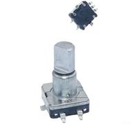PureBowlic EC11 Interrupteur encodeur rotatif à 360 degrés pour bouton poussoir, 30 positions 5 broches pour type SMD, contrôle incrémental en métal pour ventilateur de volume, résistance haute