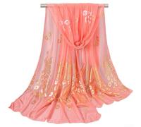 PureBowlic Écharpe pashmina légère pour femme avec imprimé feuille d'or en polyester doux pour toutes les saisons - Accessoire de mode élégant de couleur unie - Plusieurs couleurs pour les fêtes, le