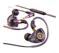 PureBowlic Écouteurs de jeu intra-auriculaires filaires avec microphone, 3,5 mm et écouteurs compatibles USB-C pour iPhone et Samsung, son Hi-Fi, câble de 1,2 m, noir (A)