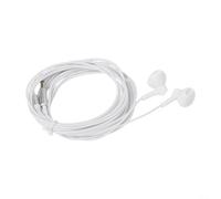 PureBowlic Écouteurs filaires avec basses claires, écouteurs intra-auriculaires ergonomiques pour téléphone portable, musique, long câble auxiliaire pour un maintien sûr (noir, blanc)
