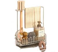 PureBowlic Égouttoir étroit en acier inoxydable 304 pour évier de cuisine avec design à deux niveaux, plateau incliné et structure ventilée pour un séchage rapide et un gain de place (C)