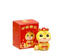 PureBowlic Élégante figurine serpent dorée pour le Nouvel An chinois 2025, résine décorative pour sculpture symbolisant la chance et l'abondance pour la maison, le bureau, l'étagère