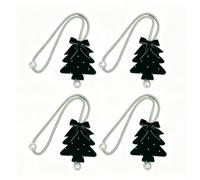 PureBowlic Embrasses pour rideau de sapin de Noël, vacances, mur saisonnier | Décoration festive à suspendre pour fenêtre de chambre à coucher avec nœud en velours nacré Vert