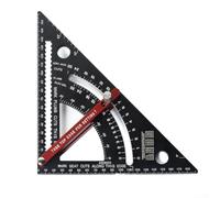 PureBowlic Équerre de charpentier en alliage d'aluminium de 17,8 cm, règle triangulaire réglable pour rapporteur et guide d'onglet, finition à faible éblouissement pour le travail du bois, la toiture