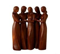 PureBowlic Figurine en résine Sisters - Statue d'amitié pour femme, 18 x 6 cm, marron, décorative pour sculpture symbolisant l'unité et la loyauté, pour les sœurs et les amis pour un anniversaire ou