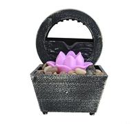 PureBowlic Fontaine à eau de table, décoration d'intérieur de bureau avec design créatif d'eau qui coule en ABS, décoration pour la maison ou le bureau, fonctionne avec batterie ou U.S.B. Noir (A)