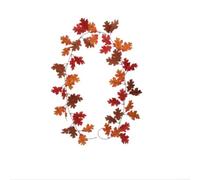 PureBowlic Guirlande en tissu rouge d'érable 200 cm avec feuilles | Longueur : 200 cm, motif érable d'automne réaliste, tons rouges chauds, pour un style saisonnier (AL191-410-1)