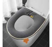 PureBowlic Housse chauffante pour siège de toilette avec poignée, coussin chauffant en fibre de cuir souple pour sièges en forme de U, tapis réversible lavable pour la chaleur hivernale et 43 x 37 cm