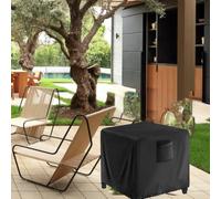 PureBowlic Housse de protection anti-feu carrée en Oxford 420D imperméable et résistante avec cordon de serrage et sangles à boucle, housse coupe-vent pour meubles d'extérieur pour terrasse, jardin