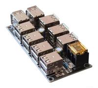 PureBowlic Hub de charge USB à 18 ports avec base magnétique, //5 V-5,3 V//Carte d'extension d'entrée, //Double condensateurs pour une puissance stable, indicateur LED RVB, 9,95 x 4,7 x 1,73 cm (A)