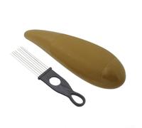 PureBowlic Instrument de percussion professionnel en ABS Guiro pour grattoir en métal, shaker latin à main en bois café pour entraînement musical et performance, design portable 31 cm (A)