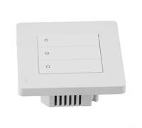 PureBowlic Interrupteur intelligent ZIGBEE pour Tuya et MOES Star Ring Series Bouton tactile mural pour télécommande RF Matériau PC rétroéclairé Motif étoilé 86 x 86 mm (3 bandes blanches)