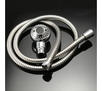 PureBowlic Kit de douche et tuyau de shampooing 120 cm, 7 couches en acrylique plaqué, pièce de rechange avec interface 6,35 mm pour lavabo, argent et noir