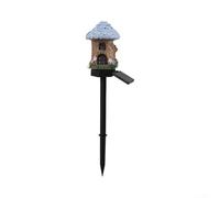 PureBowlic Lampe solaire en résine pour maison de fleurs, statue de jardin féérique avec LED chaude, étanchéité IP65, décoration de pelouse pour cour, allée, mariage, rose (violet)