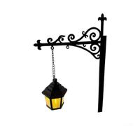 PureBowlic Lanterne de bibliothèque, lampe rétro en fer forgé pour coin de lecture, décoration chaude pour étagères, bureaux, tables, noir, 20 x 18 cm