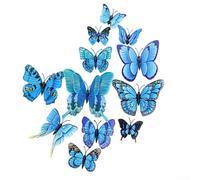 PureBowlic Lot de 1 autocollant mural 3D en forme de papillon pour superbe effet visuel 3D pour décoration d'intérieur, mariages et fêtes, faciles à décoller et à appliquer sur les murs ou
