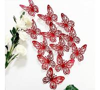 PureBowlic Lot de 12 autocollants muraux 3D en plastique résistant aux intempéries en forme de papillon - Décoration pour maison, jardin, mariage, balcon, extérieur - Tailles mixtes - 6 cm, 8 cm, 11