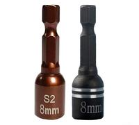 PureBowlic Lot de 2 adaptateurs de ouille de 8 mm avec porte-écrou magnétique, convertisseur de douille hexagonale de 6,35 mm pour perceuse électrique, tournevis pneumatique et mandrins à