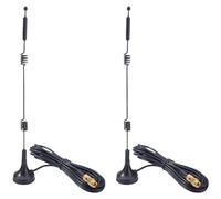 PureBowlic Lot de 2 antennes double bande 2,4 G/5,8 G 7DBi à gain élevé avec connecteur SMA, base d'aspiration résistante aux intempéries pour amplification du signal WiFi du routeur, noir