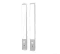 PureBowlic Lot de 2 bandes lumineuses LED à détecteur de mouvement pour dessous d'armoire, barre d'éclairage magnétique sans fil pour PC, marche/arrêt automatique pour couloir, placard, installation
