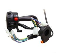 PureBowlic Lot de 2 clignotants gauche et droit pour moto avec faisceau haut et bas pour type TBT110, kit de commande de guidon en ABS noir, ajustement direct, installation facile