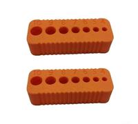 PureBowlic Lot de 2 guides de perçage métriques pour embouts de 4 mm à 10 mm, support de perçage en plastique avec design compact de 8 cm pour des opérations précises d'outils, orange, lot de 2