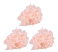 PureBowlic Lot de 3 filets de gaze décoratifs pour bouquet de perles - 28 cm x 4 m - Blanc noir et rose - Pour mariage, arrangements floraux, fêtes, loisirs créatifs, décoration d'intérieur (rose)