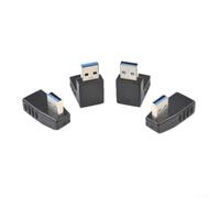 PureBowlic Lot de 4 adaptateurs d'extension USB 3.0 type A mâle vers femelle, convertisseur à angle droit de 90 degrés pour PC, ordinateur portable, appareil photo, imprimante, lot de connecteurs