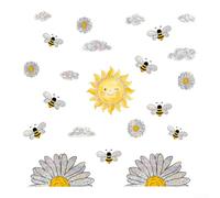 PureBowlic Lot de 4 feuilles d'autocollants statiques en PVC avec impression double face, attrape-soleil arc-en-ciel réutilisables pour chambre d'enfant, décoration d'intérieur