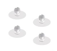 PureBowlic Lot de 4 poignées d'armoire en acrylique transparent, sans clous, pour verre, carrelage, plastique et cuir, boutons modernes pour commode, tiroir, armoire, ceinture, 5,9 cm