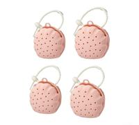 PureBowlic Lot de 4 supports rotatifs en silicone pour douche aromathérapie | Changez de mode doux et intense, personnalisez la force de l'arôme, design rotatif, lot de 4, luxe quotidien (rose)