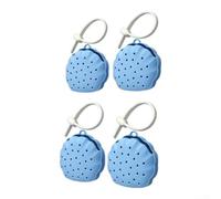 PureBowlic Lot de 4 supports rotatifs en silicone pour douche aromathérapie | Changez de mode doux et intense, personnalisez la force de l'arôme, design rotatif, lot de 4, luxe quotidien (bleu)