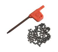 PureBowlic Lot de 50 vis Torx pour M2 M2.5 pour M3 pour M3.5 M5, inserts en carbure CNC, support d'outils de tour CNC, boulons de rechange avec clé pour machines industrielles (M2,5 x 6)