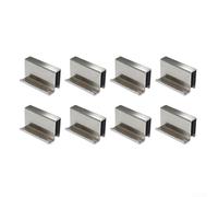 PureBowlic Lot de 8 poignées à clip en verre pour portes d'armoire, poignées en acier laminé à froid sans perçage avec poignée antidérapante, design dissimulé pour vitrines et placards en verre de 5 à