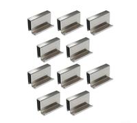 PureBowlic Lot de 8 poignées à clip en verre pour portes d'armoire, poignées en acier laminé à froid sans perçage avec poignée antidérapante, design dissimulé pour vitrines et placards en verre de 5 à