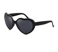 PureBowlic Lunettes de soleil en forme de cœur changeant de couleur pour femme - Lunettes de soleil à effet LED dynamique avec monture en PC, accessoire de fête léger et pendentif de sac, plusieurs