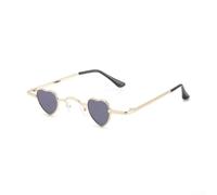 PureBowlic Lunettes de soleil rétro en forme de cœur, UV400 Monture en | Pour les lunettes tendance en plein air, monture dorée, verres noirs et gris, pour un style urbain d'été