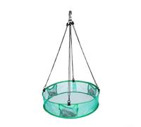 PureBowlic Mangeoire à oiseaux à suspendre avec plateau, en polyester résistant aux intempéries pour jardin, terrasse, sac en maille verte de 50,8 x 50,8 cm avec crochets réglables