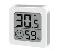 PureBowlic Mini thermomètre et hygromètre d'intérieur avec écran LCD de 4,5 cm - Design joyeux - Appareil compact en plastique pour surveillance de serres - Blanc